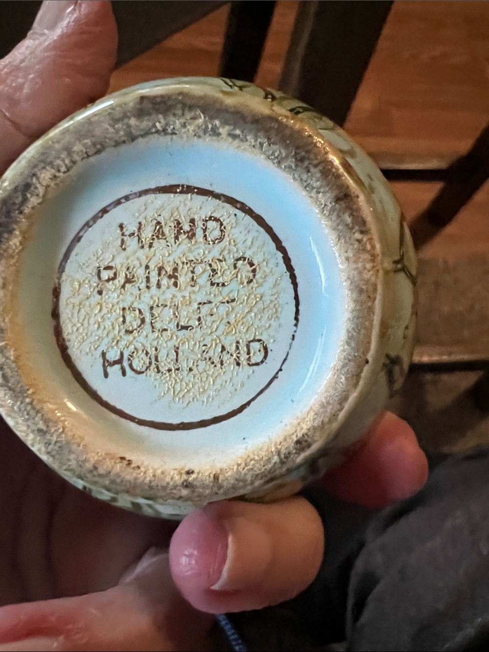 Ceramic & Brass Vintage Ewers - Light Blue Crackle Glaze. I have two. - Picture 2 of 12